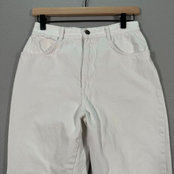 Vintage Anchor Blue Jeans Womens 11 Pleated Baggy White 90s Y2K Skater High Rise - Picture 4 of 15